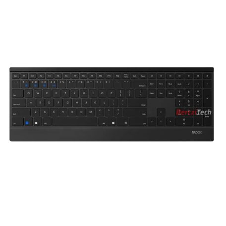 RAPOO 192504, MULTIMODE "E9500M" BLUETOOTH + 2,4GHZ BILLENTYŰZET, FEKETE