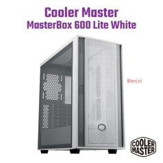   COOLER MASTER Ház ATX MasterBox 600 LITE, Tápegység nélkül, Üvegfalú, fehér