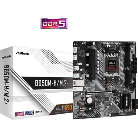 ASROCK Alaplap AM5 B650M-H/M.2+ AMD B650, mATX