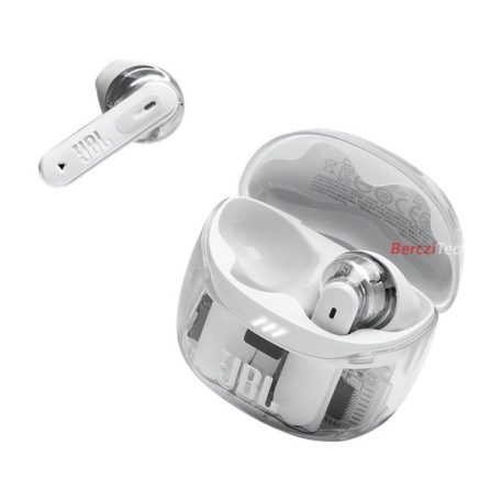 JBL TUNE FLEX 2 GHOST EDITION Bluetooth fülhallgató, tölthető 2 óra, IP45, adaptív zajcsökkentés,  térhatás, fehér