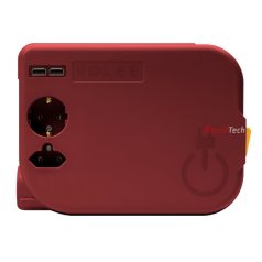   ROLEE L automata hosszabbító, 1db földelt + 1db földeletlen + 2db USB aljzat, 3,5m, Oxidvörös