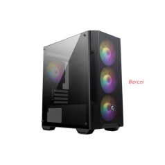   MSI Ház Micro ATX FORGE M100A, 4xA-RGB ventilátor, Tápegység nélkül, üvegfalú, fekete