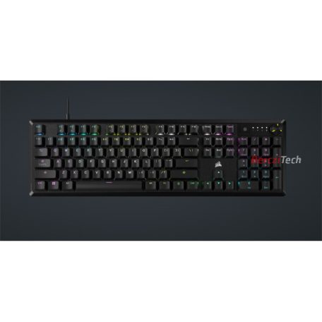 CORSAIR Vezetékes Billentyűzet Gaming, K70 CORE RGB, Mechanikus, MLX Red switch, 104 gombos, US, fekete