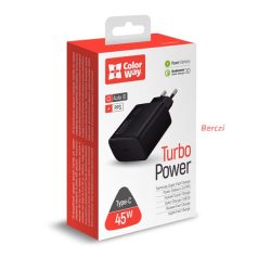   COLORWAY USB töltő adapter, Power Delivery Port PPS USB Type-C (45W)  black (CW-CHS034PD-BK)