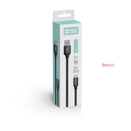 COLORWAY Kábel, USB Type-C 2.1A 1m black (CW-CBUC003-BK)