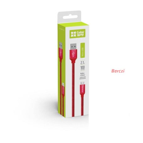 COLORWAY Kábel, USB MicroUSB 1m 2.1A red (CW-CBUM002-RD)
