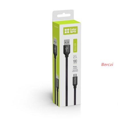 COLORWAY Kábel, USB MicroUSB 1m 2.1A black (CW-CBUM002-BK)