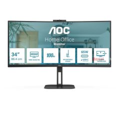   AOC ívelt monitor 34" CU34V5C/BK 3440x1440, 21:9, 300cd/m2, 4ms, HDMI/DisplayPort/USBx4/USB-C, hangszóró