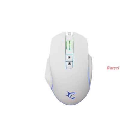 WHITE SHARK WS GM-5009W GARETH-W gamer egér, vezetékes, fehér, 6400 Dpi, 7D, RG