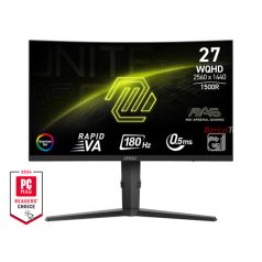   MSI Monitor GAMING MAG 275CQRF QD E2 Ívelt 27" WQHD 2560x1440 180Hz Rapid VA 1500R, 5000:1, 0,5ms, 2x HDMI,DP, USB-C