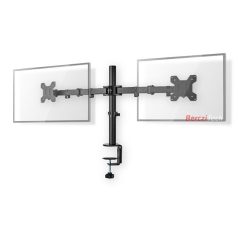   Nedis MMDOS110BK 15"-32" asztali 2 monitor tartóállvány, maximum 8 kg, forgatható dönthető, acél, fekete