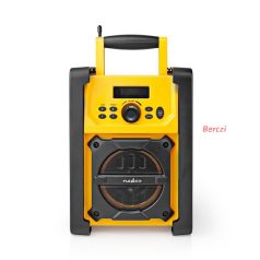   Nedis RDFM3100YW munka rádió, FM, bluetooth, rezgéscsillapítás, 15W, 20 FM állomás, 3,5 mm audióbemenet