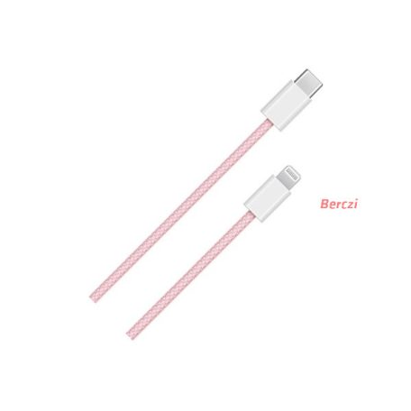 BLACKBIRD Adatkábel USB-C to Lightning 1m, Rózsaszín (Szőtt Anyag)