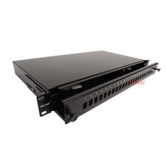   KELINE optikai patch panel kihúzható, 1U, 24xSC, LC duplex, LSH(E2000) toldó számára