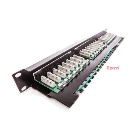KELINE Patch Panel Cat.5E UTP 24 portos 1U Kompakt, Fekete