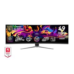   MSI Monitor GAMING MPG 491CQPX QD-OLED Ívelt 49" 5120x1440, 32:9, 1800R, 0,03ms, 240Hz, 2x HDMI, DP, USB-C, Black