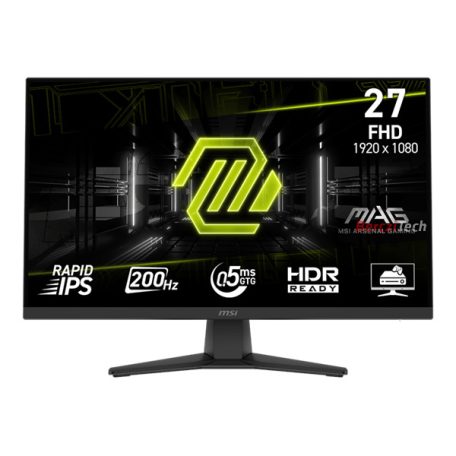 MSI Monitor GAMING MAG 272F 27" FHD 1920x1080, Rapid IPS 200Hz, 16:9, 1000:1, 0,5ms, HDMI, DP, Black