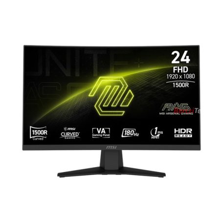 MSI Monitor GAMING MAG 244C Ívelt VA LED 23,6" FHD 1920x1080, 16:9, 3000:1 CR, 250cd/m2, 4ms, 180Hz, DP, HDMI