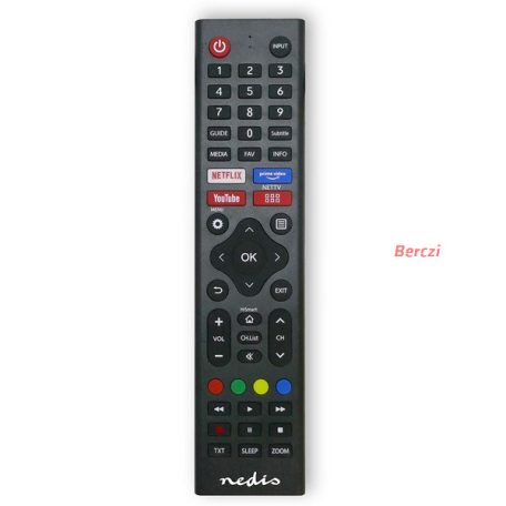 Nedis csere távirányító, Hi-Sense, előre programozott, Amazon Prime, Disney+, Netflix, Rakuten TV gombok