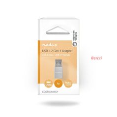   Nedis CCGB60925GY USB A - USB C adapter, USB3.2 dugó - USB-C aljzat, 5 Gbps