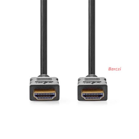 Nedis CVGL34060BK20 ultra HD HDMI kábel, HDMI dugó - dugó, 4K@60Hz, ARC, 18 Gbps, aranyozott csatlakozók, hossz 2m