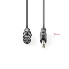   Nedis félprofi audió kábel COTH15120GY30, 6,35mm monó jack dugó - 3p XLR aljzat, hossz 3m, rugalmas