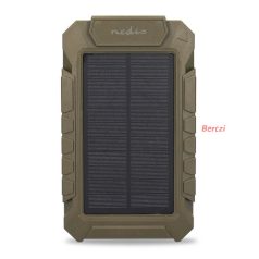   Nedis WCPBK80GN 8000mAh külső akku (powerbank) beépített napelem panellal, ideális vadkamerákhoz, 5V, 6V, 12V, IPX56
