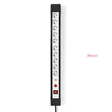 Nedis 10 aljzatos elosztó túlfeszűltségvédelemmel, H05VV-F 3G1.5mm2 , 3680 W, 16A, hossz 3m, ESC103SPF1PRO