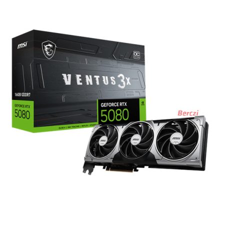 MSI Videokártya PCI-Ex16x nVIDIA RTX 5080 VENTUS 3X 16GB DDR7 OC
