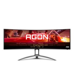   AOC Ívelt Gaming 165Hz monitor 48,8" AG493UCX2, 5120x1440 32:9, 400cd/m2, 1ms, HDMIx3/DisplayPort/USBx3