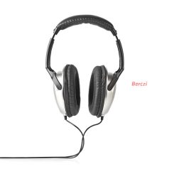   Nedis HPWD1201BK fajhallgató, hosszú kábel, kábel hossz 6 m, hangerőszabályzó