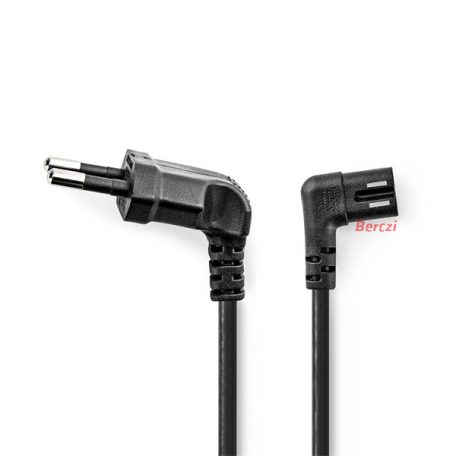 Nedis CEGL11055BK20 tápkábel, Euro dugó,  IEC-320-C7,  pipa, szögben balra, 2m, fekete