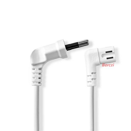 Nedis CEGL11055WT30 tápkábel, Euro dugó,  IEC-320-C7,  pipa, szögben balra, 3m, fehér