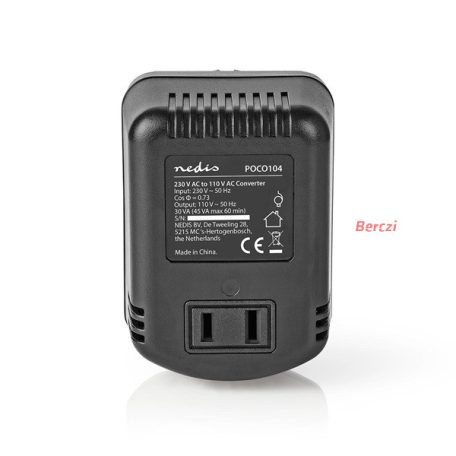 Nedis POCO104 tápegység, feszültség átalakító, konverter, 230V AC - 110V AC, 30W, USA