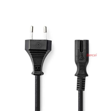 Nedis táp kábel IEC-320-C7, 2 x 0.75 mm, hossz 5m, CEGL11040BK50