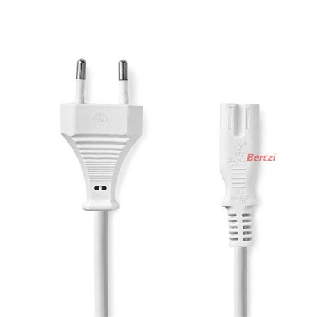 Nedis táp kábel IEC-320-C7, 2 x 0.75 mm, hossz 5m, fehér, CEGL11040WT50