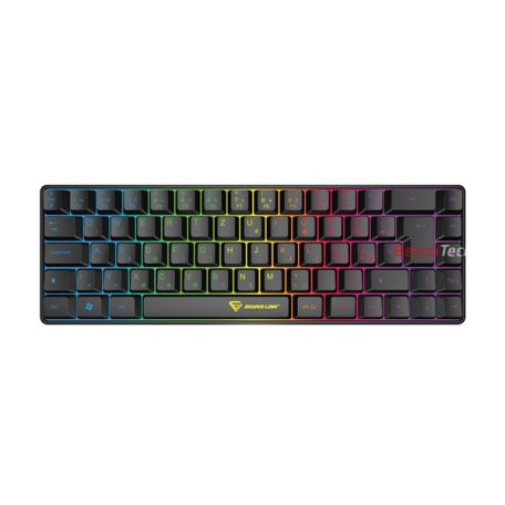 SILVERLINE gamer vezetékes billentyűzet, kompakt, RGB világítás, HU