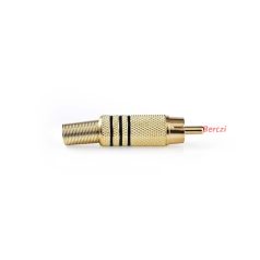   Nedis CAGP24900BK RCA csatlakozó, 10 db, Egyenes, Aranyozott,  Forrasztó, Kábel bemeneti átmérő: 7,0 mm, Fém, Fekete