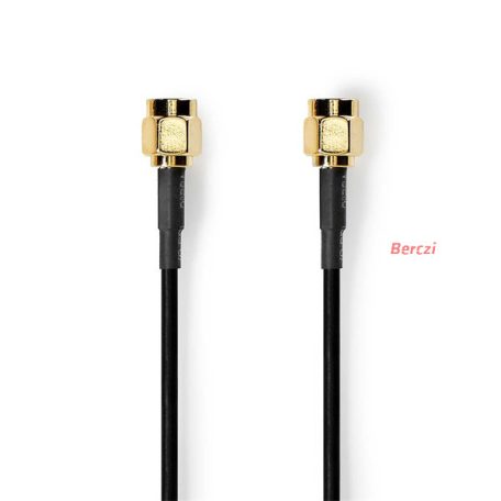 Nedis CSGL02000BK20 SMA kábel, aranyozott, 50 Ohm, árnyékolt,  2m