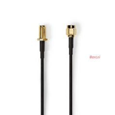   Nedis CSGL02210BK50 SMA kábel, RP SMA férfi, RP SMA női, Aranyozott, 50 Ohm, Egyetlen árnyékolt, 5,00 m, kerek