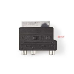   Nedis CVGP31902BK SCART adapter, SCART Férfi | S-Video nő / 3x RCA nő, Nikkelezett,  Kapcsolható, ABS, Fekete, 1 db