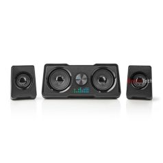   Nedis GSPR21022BK gamer hangszóró készlet, csatornák: 2.2, USB tápellátás, 3,5 mm jack, 48 W, LED, hangerőszabályozó