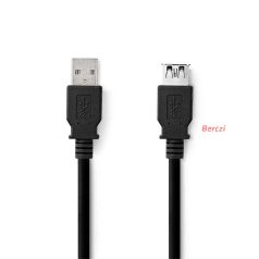   Nedis CCGL61010BK10 USB3.2 toldó / hosszabító kábel, USB 3.2 Gen 1, USB A dugó, USB-A aljzat, 5 Gbps, hossz: 1m