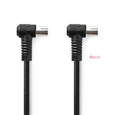  Nedis CSGL40120BK15 koax kábel, IEC (koax) férfi, IEC (koax) női, Nikkelezett,  120 dB, 75 Ohm,  Quad Shielded,  1,5m