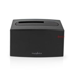   Nedis HDDUSB3210BK HDD / SSD dokkoló, USB 3.2 Gen1, USB Type-A, 2 fiókos,  2,5 / 3,5", USB 3.2 Gen1