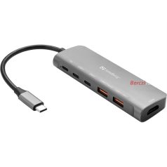 SANDBERG USB-C Dokkoló HDMI + 2xUSB-A + 2xUSB-C + PD100W