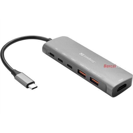 SANDBERG USB-C Dokkoló HDMI + 2xUSB-A + 2xUSB-C + PD100W