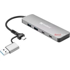 SANDBERG Hub és elosztó, USB-C/A to 2xUSB-A+2xUSB-C Hub