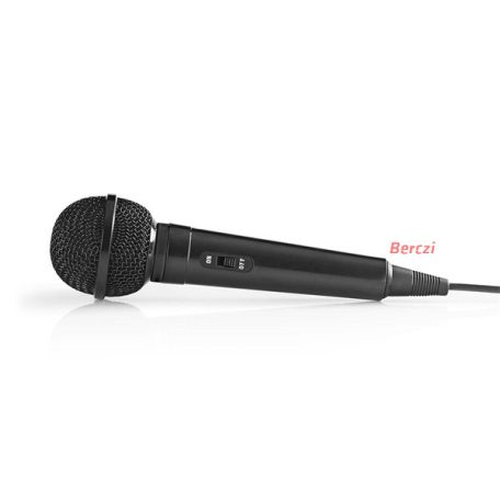 Nedis MPWD01BK dinamikus mikrofon, rögzített kábel  5 m,  80 Hz - 12 kHz  600 Ohm  -75 dB, kapcsoló