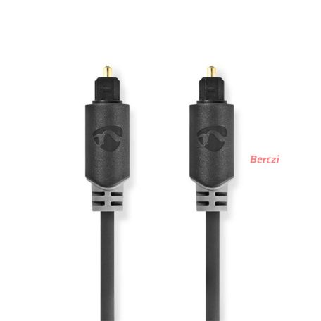 Nedis optikai audió kábel, TosLink férfi 2,00 m Kerek PVC Antracit Doboz CABW25000AT20